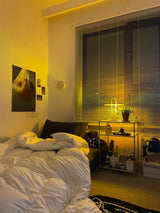 Nomade Modern Industrial Table Lamp with Carry Handle and Acrylic Diffuser for Bedside and Office