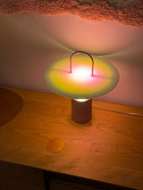 Nomade Modern Industrial Table Lamp with Carry Handle and Acrylic Diffuser for Bedside and Office