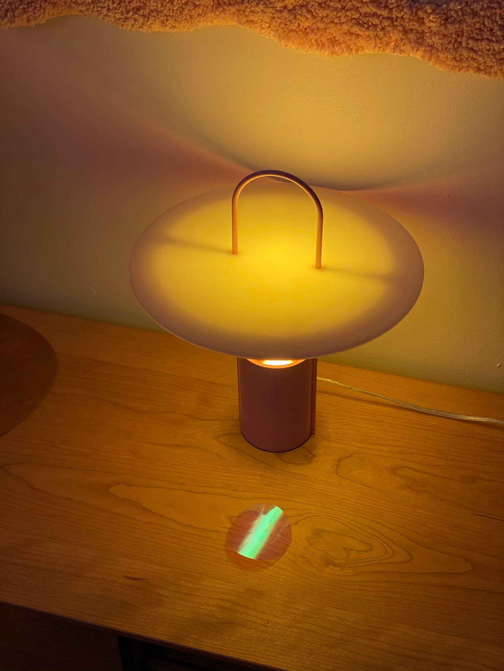 Nomade Modern Industrial Table Lamp with Carry Handle and Acrylic Diffuser for Bedside and Office