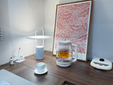 Nomade Modern Industrial Table Lamp with Carry Handle and Acrylic Diffuser for Bedside and Office