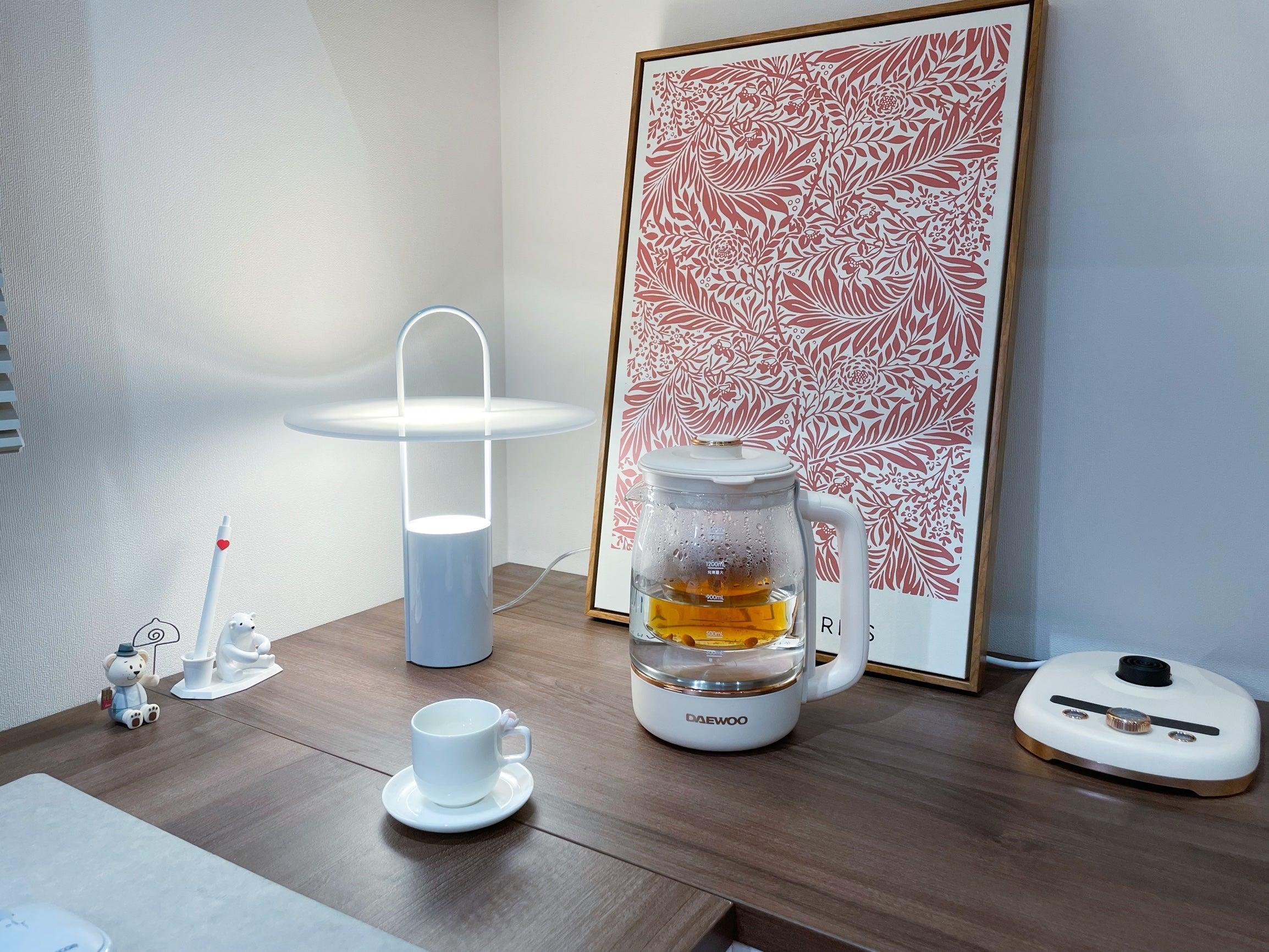 Nomade Modern Industrial Table Lamp with Carry Handle and Acrylic Diffuser for Bedside and Office