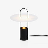 Nomade Modern Industrial Table Lamp with Carry Handle and Acrylic Diffuser for Bedside and Office