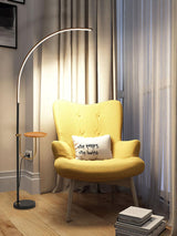 Nordic Minimalist Arc Floor Lamp Contemporary Curved LED Standing Light for Living Room