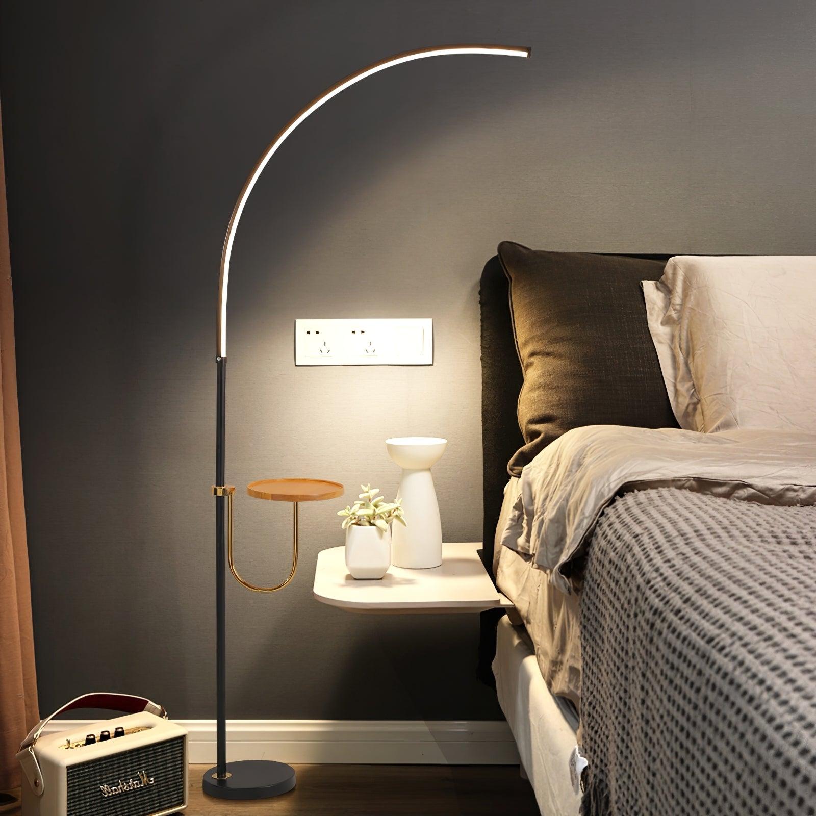 Nordic Minimalist Arc Floor Lamp Contemporary Curved LED Standing Light for Living Room