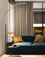 Nordic Minimalist Arc Floor Lamp Contemporary Curved LED Standing Light for Living Room
