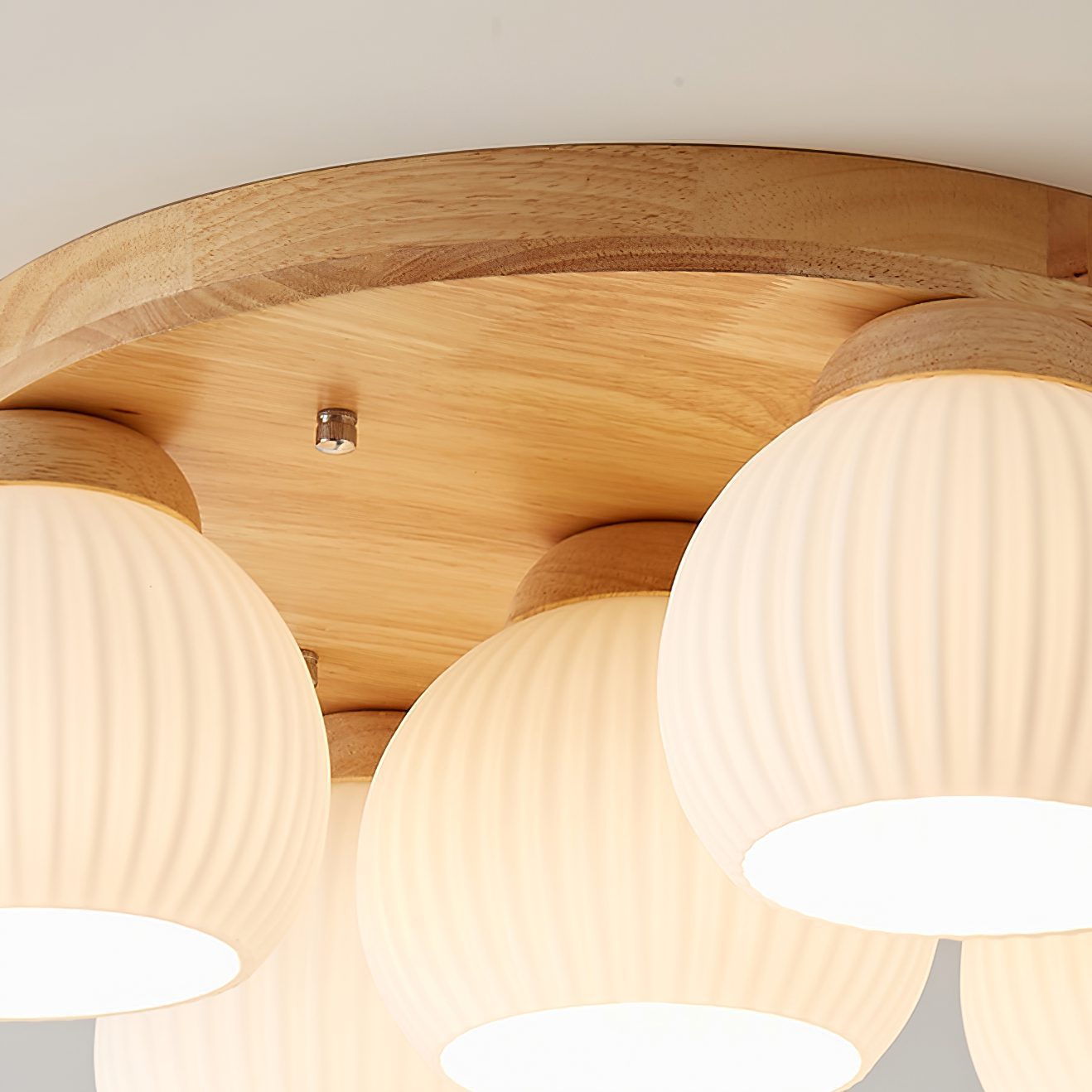 modern-nordic-wood-round-flush-mount-ceiling-light-with-white-glass-shades