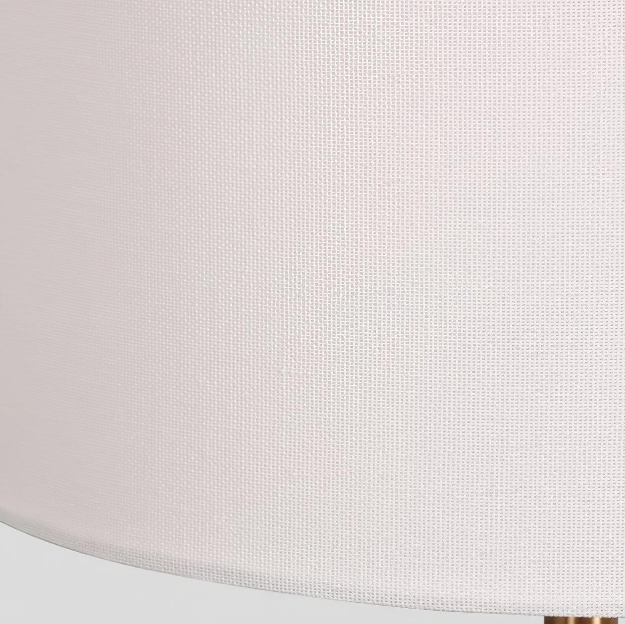Elegant White Marble and Gold Metal Table Lamp with Fabric Drum Shade