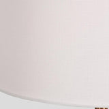 Elegant White Marble and Gold Metal Table Lamp with Fabric Drum Shade