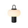 Modern Nox Metal and Glass Portable Table Lamp for Reading and Bedside Lighting