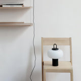 Modern Nox Metal and Glass Portable Table Lamp for Reading and Bedside Lighting
