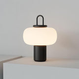 Modern Nox Metal and Glass Portable Table Lamp for Reading and Bedside Lighting