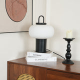 Modern Nox Metal and Glass Portable Table Lamp for Reading and Bedside Lighting