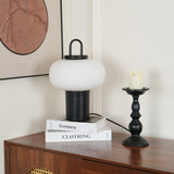Modern Nox Metal and Glass Portable Table Lamp for Reading and Bedside Lighting