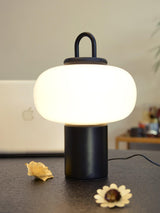 Modern Nox Metal and Glass Portable Table Lamp for Reading and Bedside Lighting