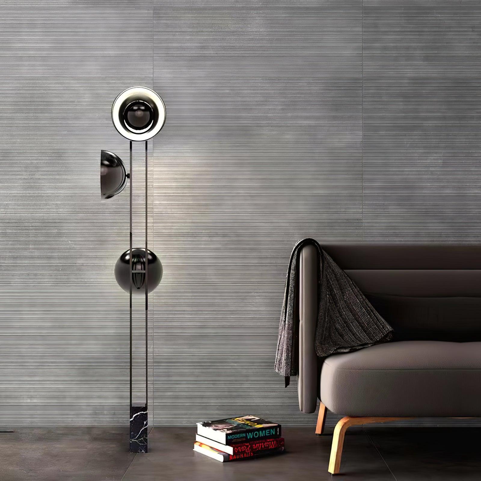 Modern LED Floor Lamp Black Three Light Tall Accent Light for Living Room