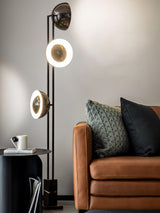 Modern LED Floor Lamp Black Three Light Tall Accent Light for Living Room