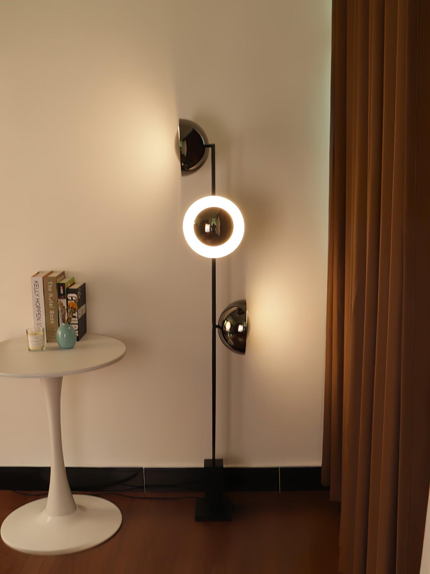 Modern LED Floor Lamp Black Three Light Tall Accent Light for Living Room