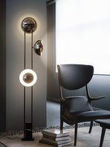 Modern LED Floor Lamp Black Three Light Tall Accent Light for Living Room