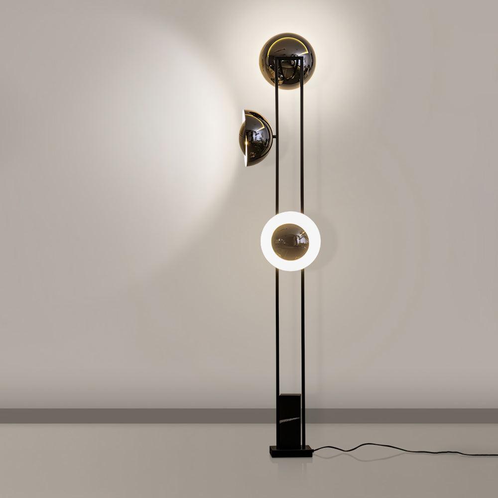 Modern LED Floor Lamp Black Three Light Tall Accent Light for Living Room