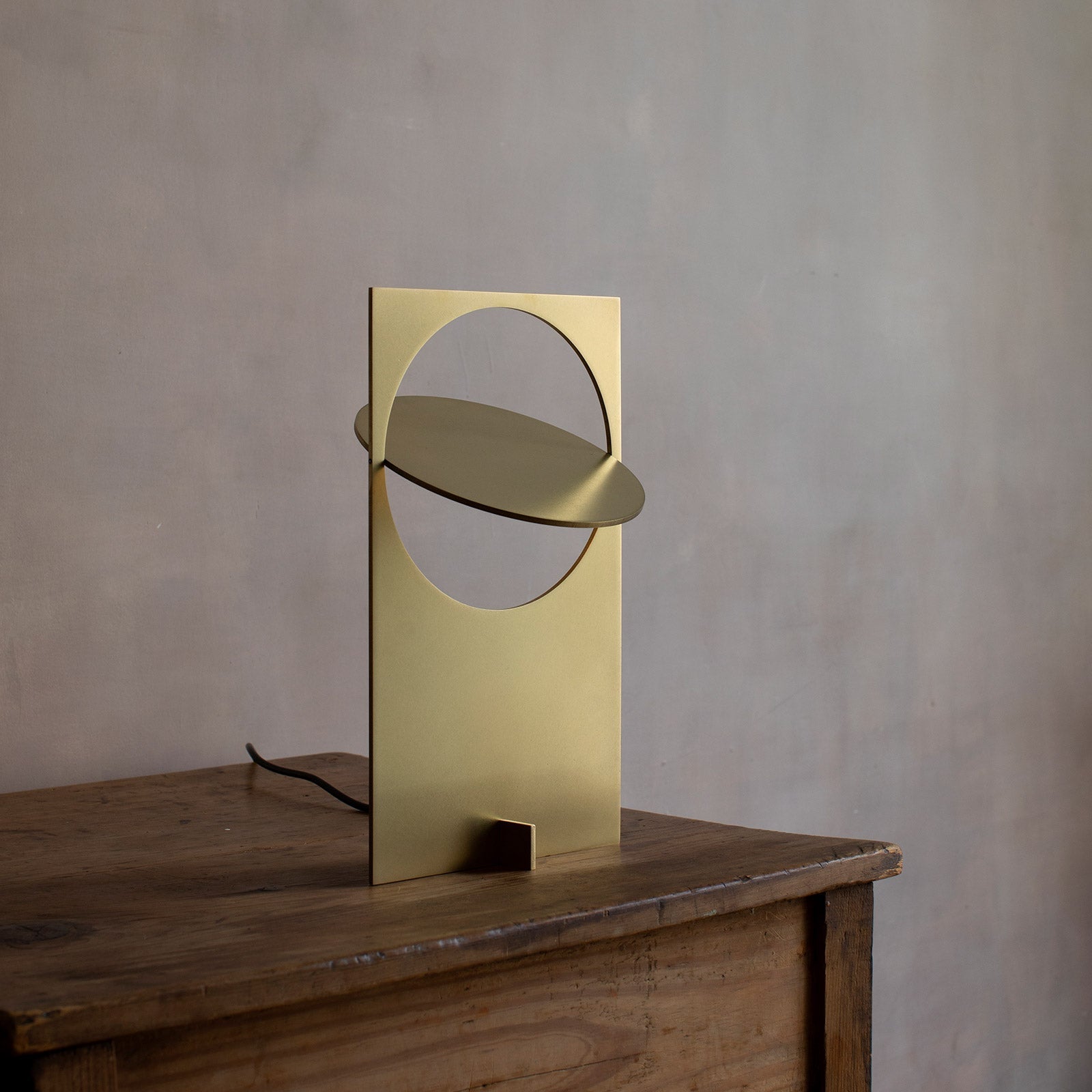 Minimalist Geometric Iron Reading Table Lamp with Adjustable Integrated LED Spotlight