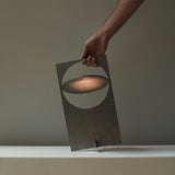 Minimalist Geometric Iron Reading Table Lamp with Adjustable Integrated LED Spotlight