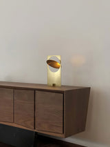 Minimalist Geometric Iron Reading Table Lamp with Adjustable Integrated LED Spotlight