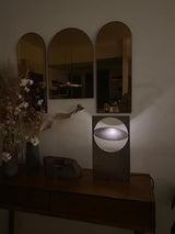 Minimalist Geometric Iron Reading Table Lamp with Adjustable Integrated LED Spotlight