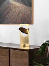 Minimalist Geometric Iron Reading Table Lamp with Adjustable Integrated LED Spotlight