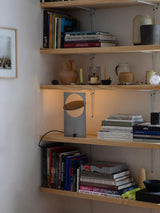 Minimalist Geometric Iron Reading Table Lamp with Adjustable Integrated LED Spotlight