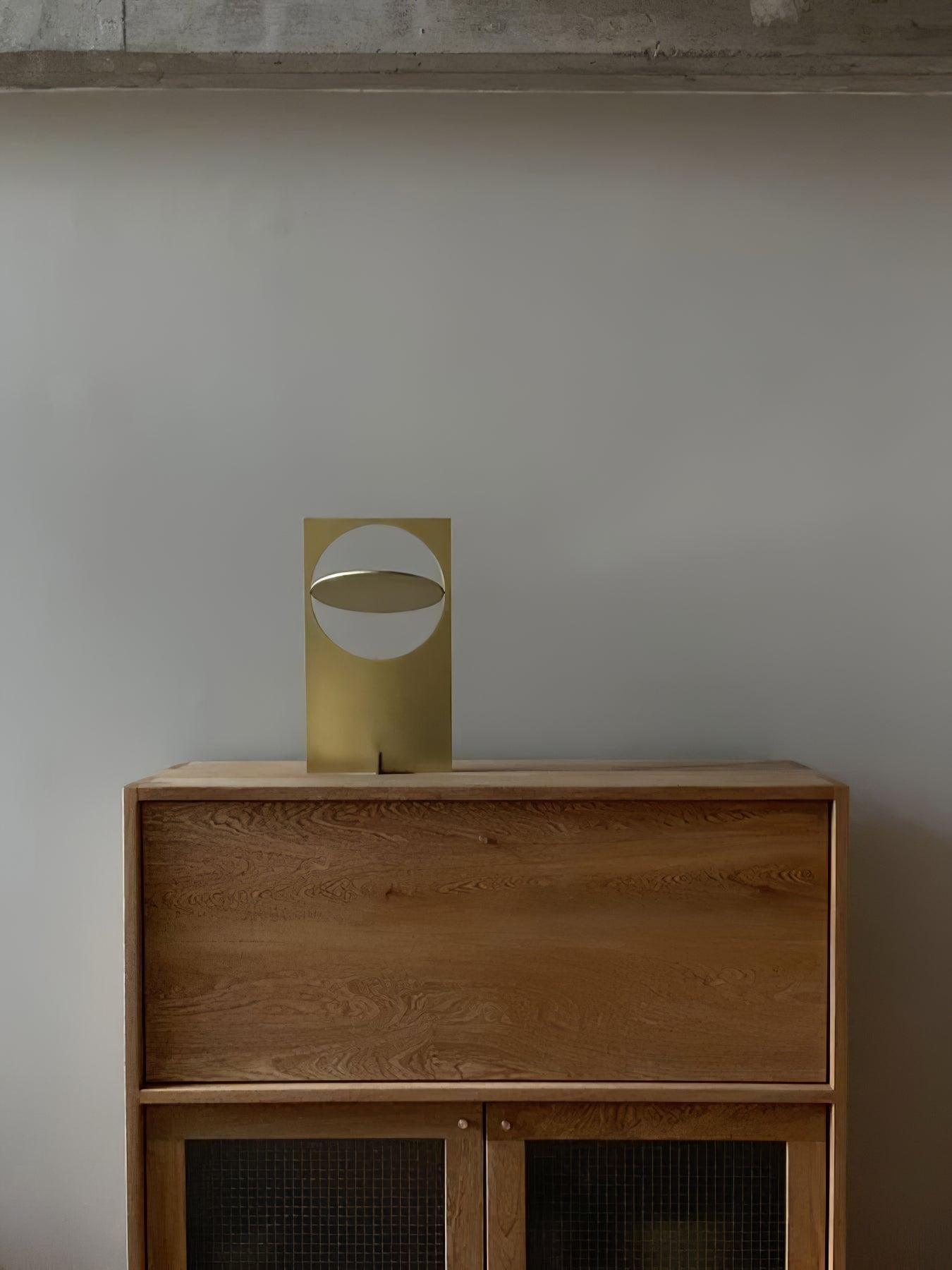 Minimalist Geometric Iron Reading Table Lamp with Adjustable Integrated LED Spotlight