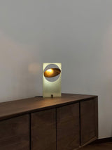 Minimalist Geometric Iron Reading Table Lamp with Adjustable Integrated LED Spotlight