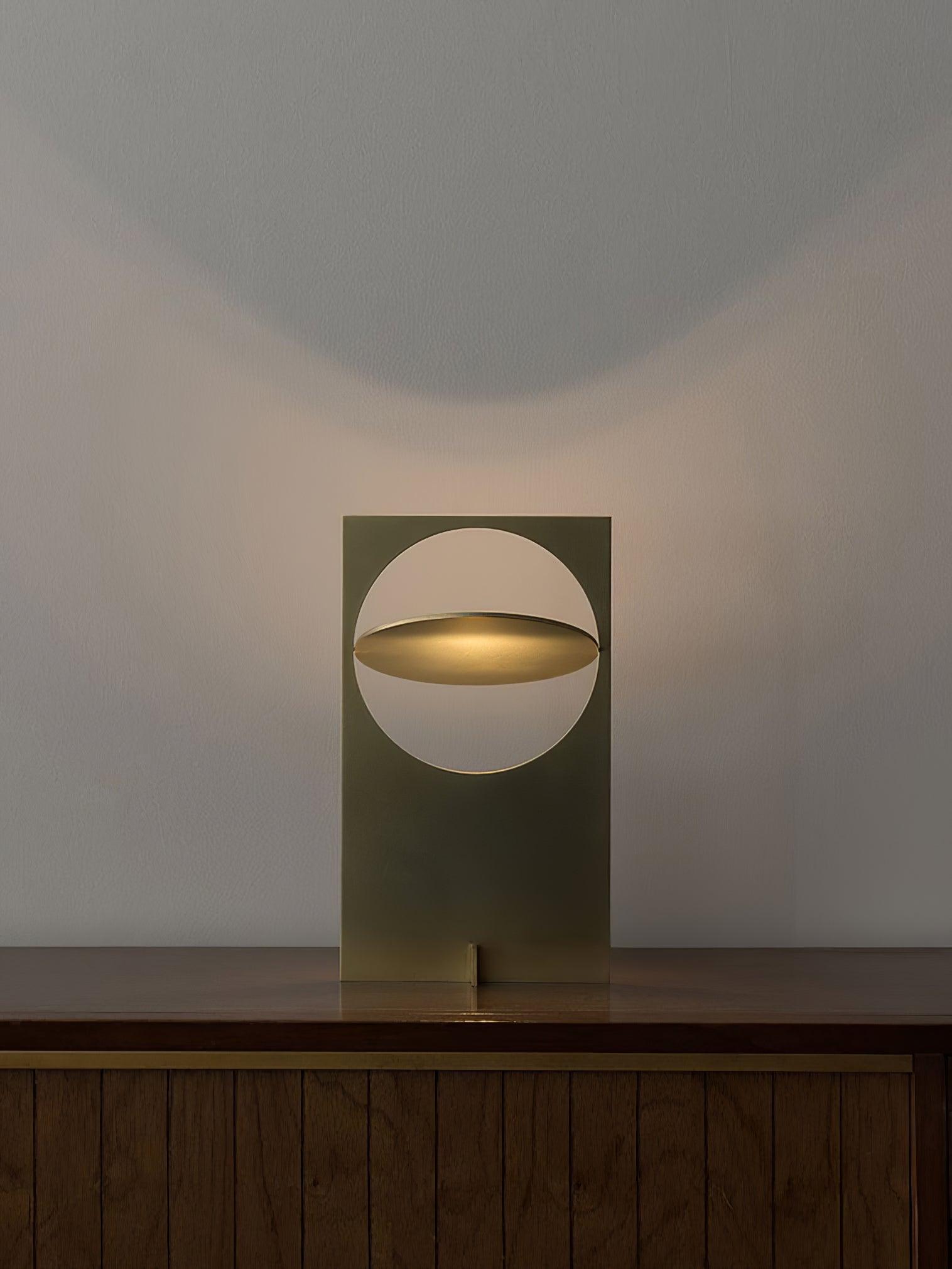 Minimalist Geometric Iron Reading Table Lamp with Adjustable Integrated LED Spotlight