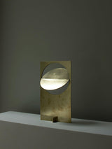 Minimalist Geometric Iron Reading Table Lamp with Adjustable Integrated LED Spotlight