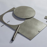 Minimalist Geometric Iron Reading Table Lamp with Adjustable Integrated LED Spotlight