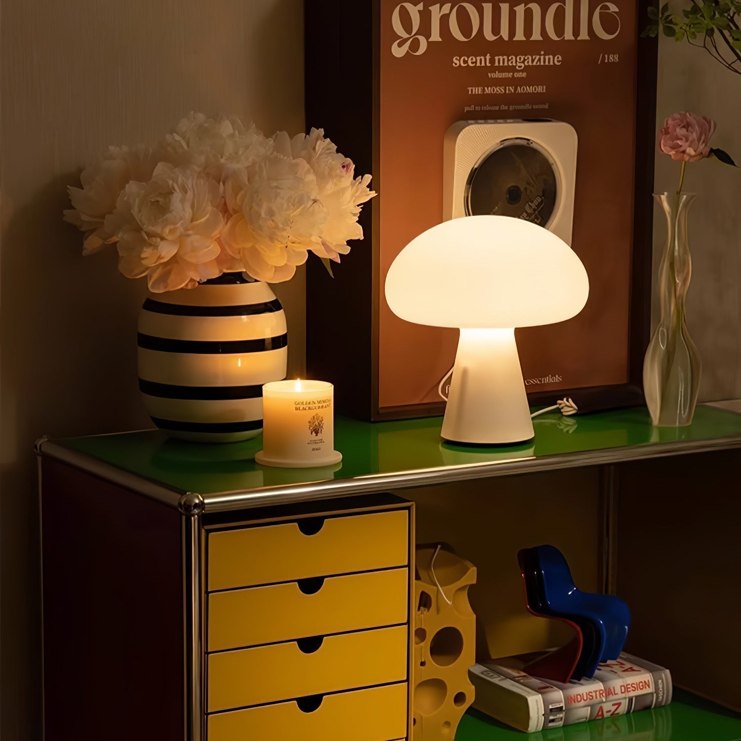 Obello Cordless Portable LED Table Lamp Battery Powered Space Age Indoor Mood Lighting White