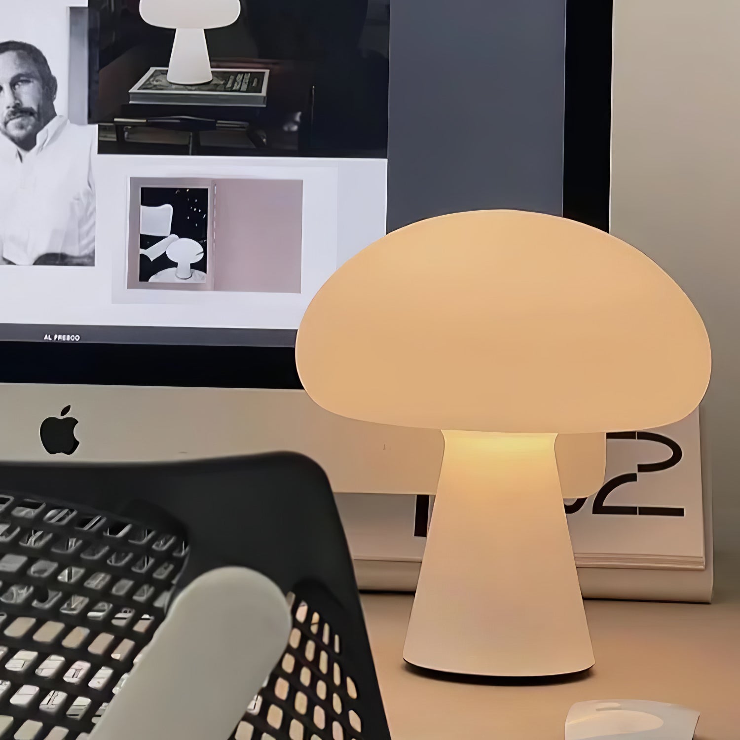 Rechargeable Cordless Mushroom Table Lamp Portable LED Desk Light for Indoor Decor