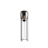 Modern Oda Hand Blown Glass Floor Lamp with Metal Base for Contemporary Home Decor