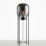 Modern Oda Hand Blown Glass Floor Lamp with Metal Base for Contemporary Home Decor