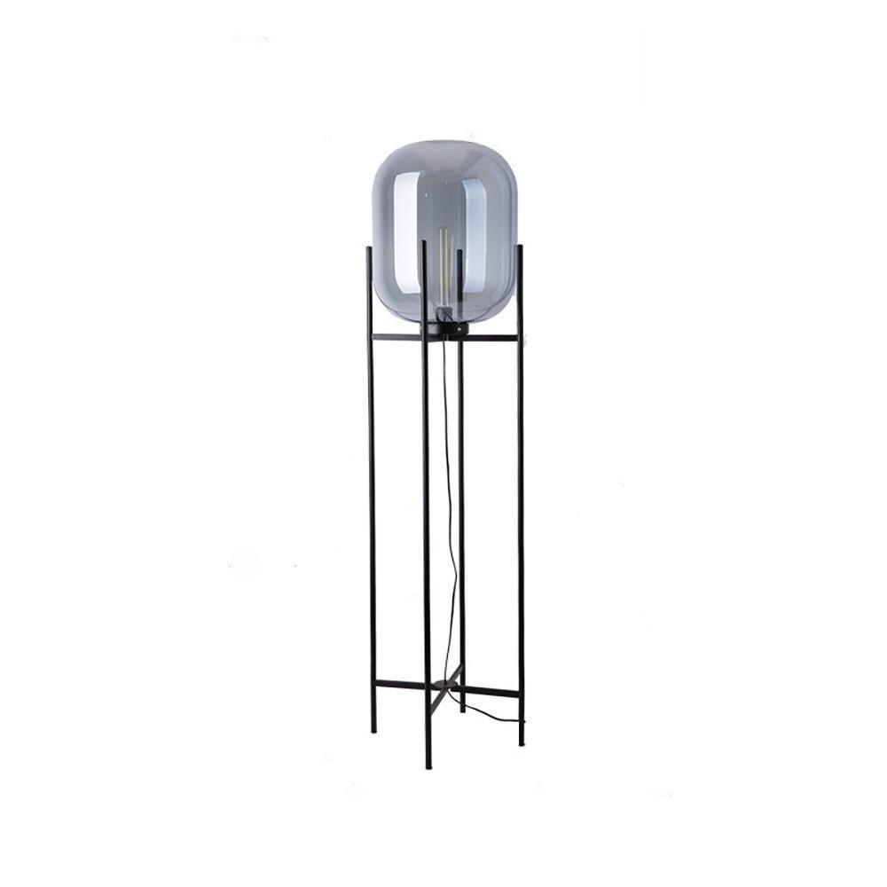 Modern Oda Hand Blown Glass Floor Lamp with Metal Base for Contemporary Home Decor