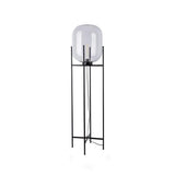 Modern Oda Hand Blown Glass Floor Lamp with Metal Base for Contemporary Home Decor