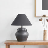 Ceramic Old Wine Pot Table Lamp Rustic Handcrafted Desk Light for Bedroom and Living Room