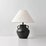 Ceramic Old Wine Pot Table Lamp Rustic Handcrafted Desk Light for Bedroom and Living Room