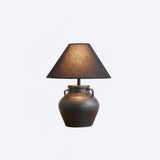 Ceramic Old Wine Pot Table Lamp Rustic Handcrafted Desk Light for Bedroom and Living Room