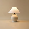 Rustic Wine Pot Ceramic Table Lamp with Fabric Shade for Living Room and Bedroom