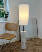 ollie-modern-textured-glass-floor-lamp-with-tall-white-fabric-shade-and-foot-switch-in-chrome-finish