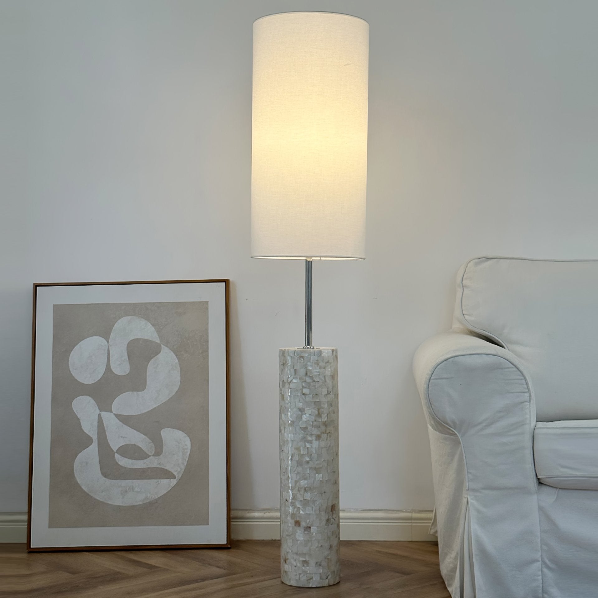 ollie-modern-textured-glass-floor-lamp-with-tall-white-fabric-shade-and-foot-switch-in-chrome-finish