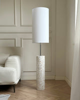 ollie-modern-textured-glass-floor-lamp-with-tall-white-fabric-shade-and-foot-switch-in-chrome-finish