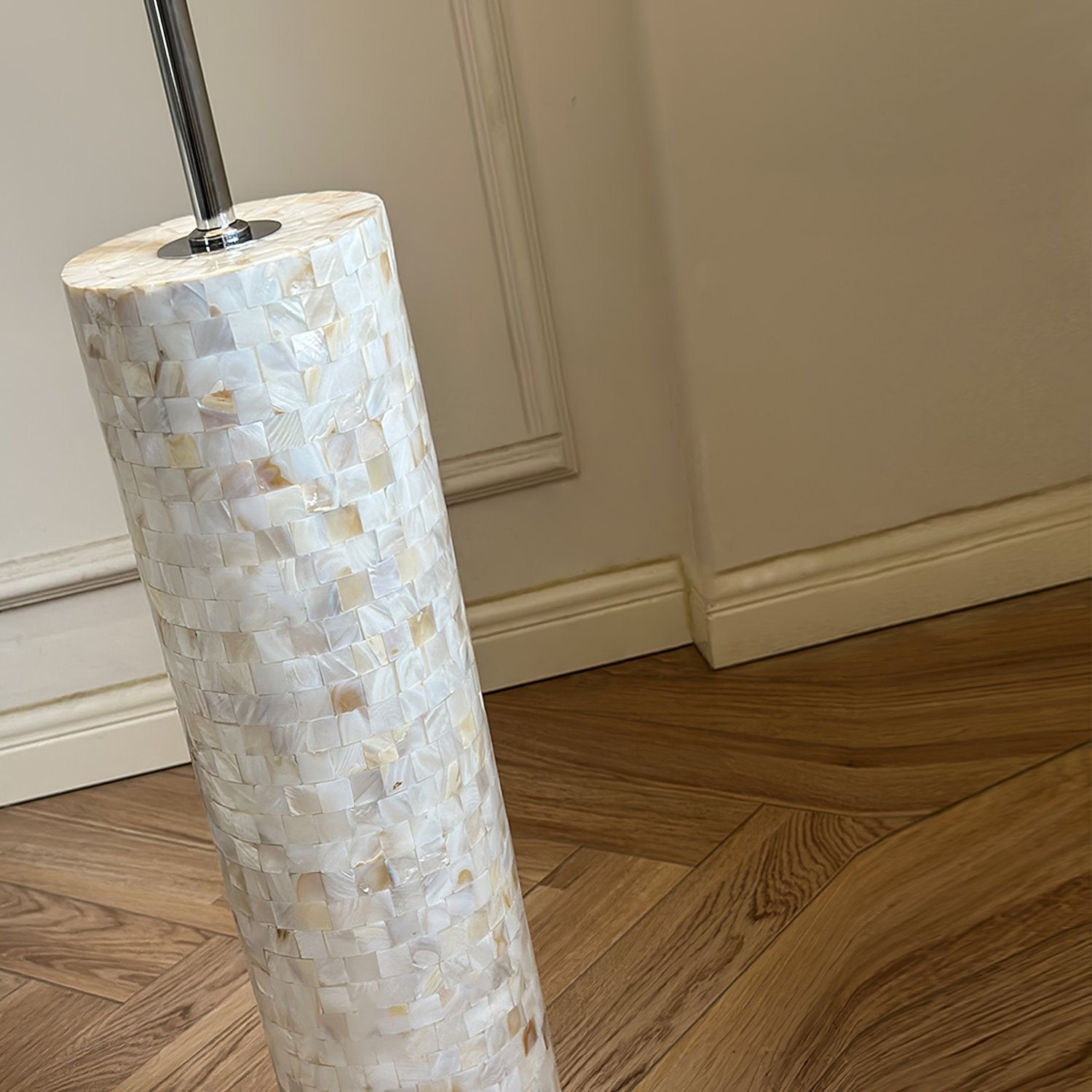 ollie-modern-textured-glass-floor-lamp-with-tall-white-fabric-shade-and-foot-switch-in-chrome-finish