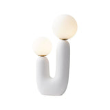 Modern Handmade Ceramic Task Lamp with Glass Shade and Copper Dimmer Dial