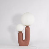 Modern Geometric Resin and Glass Table Lamp with Contemporary Sculptural Design